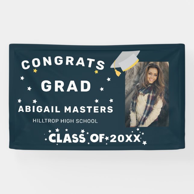 congratulation grad stars photo party banner (Horizontal)