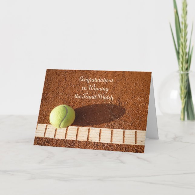 Congratulation on Tennis Match Win Card (Front)