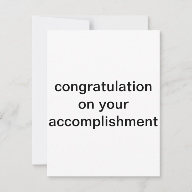 Congratulation on your accomplishment card (Front)