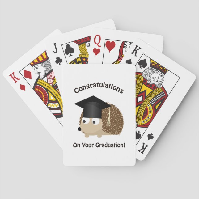 Congratulation on Your Graduation Hedgehog Playing Cards (Back)