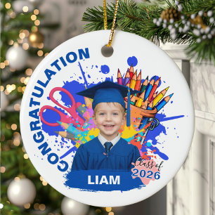Congratulation Personalized Photo Graduation Ceramic Ornament