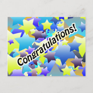 Congratulation Stars Postcard
