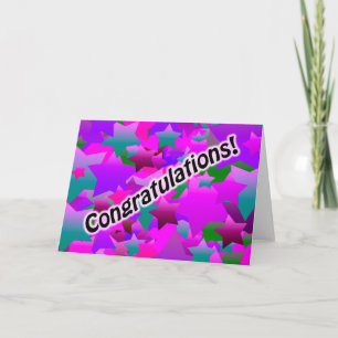 Congratulation Stars Purple Card