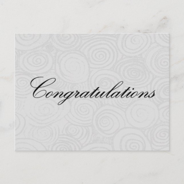 Congratulation Swirls Postcard (Front)