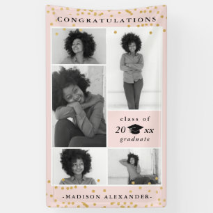 Congratulations 2019 Graduate Blush Photo Collage Banner