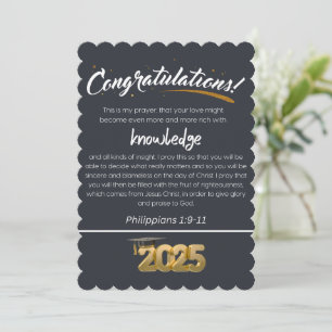 Congratulations 2025 Philippians 1:9-11 Christian Holiday Card