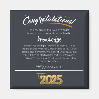 Congratulations 2025 Philippians 1:9-11 Christian Magnet
