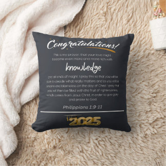 Congratulations 2025 Philippians 1:9-11 Christian Throw Pillow