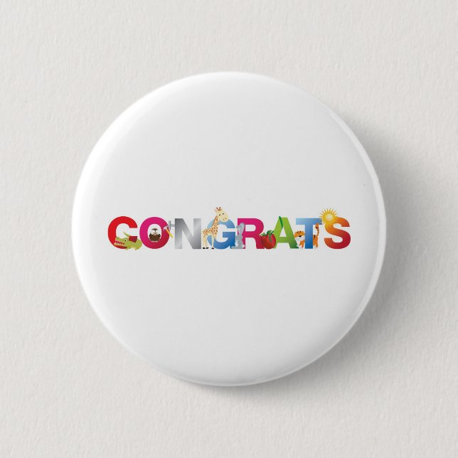 Congratulations 2 Inch Round Button (Front)