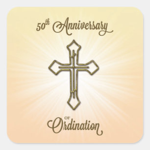 Congratulations 50th Ordination Anniversary Square Sticker