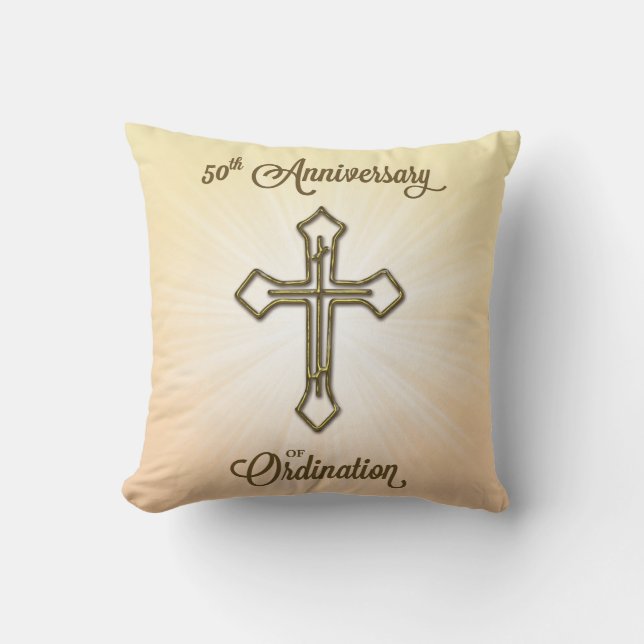 Congratulations 50th Ordination Anniversary Throw Pillow (Front)
