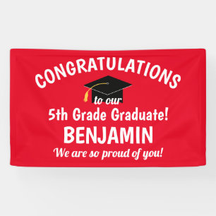 Congratulations 5th Grade Graduation Red Banner