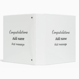 Congratulations add name message simple graduate  binder