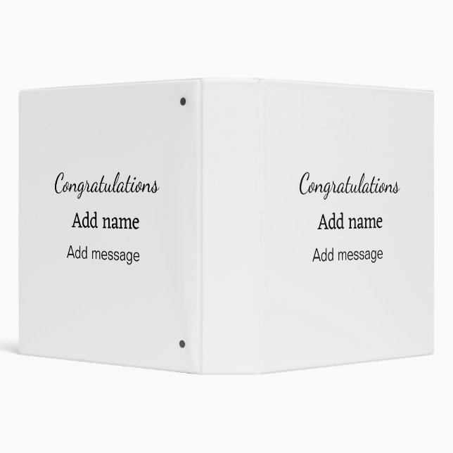 Congratulations add name message simple graduate  binder (Background)