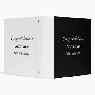 Congratulations add name message simple graduate  binder