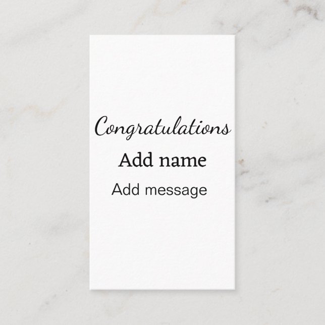 Congratulations add name message simple graduate  business card (Front)