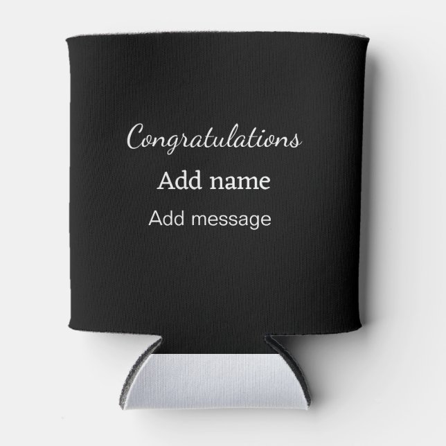 Congratulations add name message simple graduate  can cooler (Front)