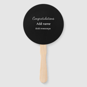 Congratulations add name message simple graduate hand fan