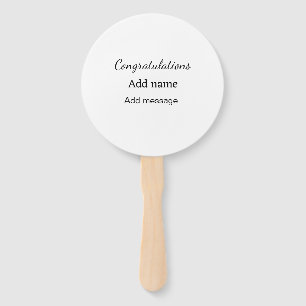 Congratulations add name message simple graduate  hand fan