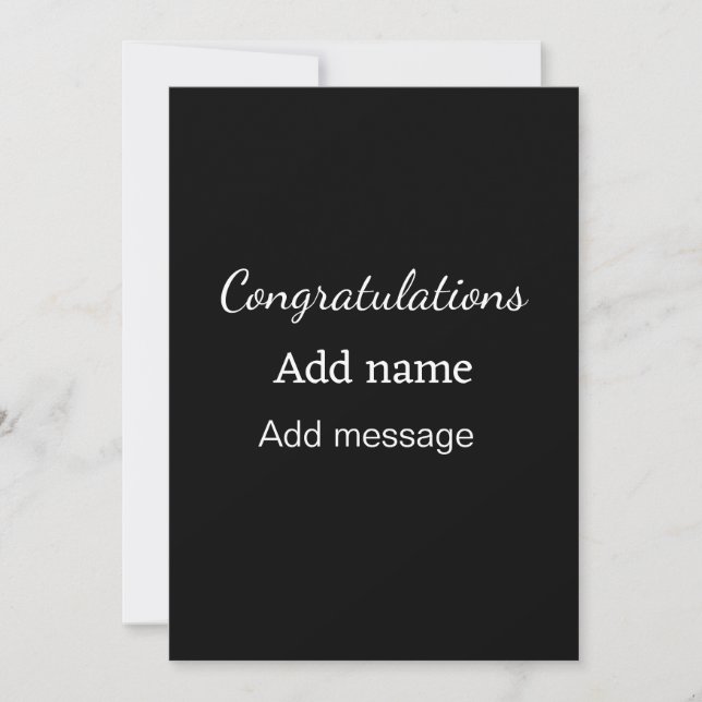 Congratulations add name message simple graduate  invitation (Front)