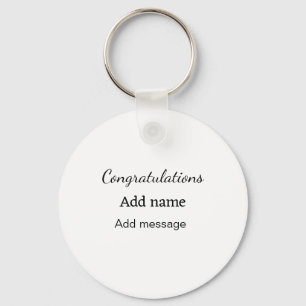 Congratulations add name message simple graduate  keychain