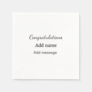 Congratulations add name message simple graduate napkin