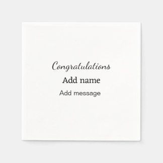 Congratulations add name message simple graduate  napkin
