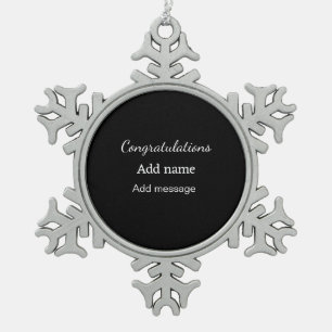 Congratulations add name message simple graduate  snowflake pewter christmas ornament