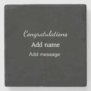 Congratulations add name message simple graduate  stone coaster