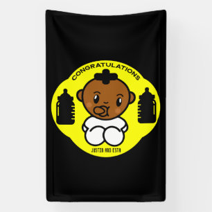Congratulations Afro American New Parents Banner