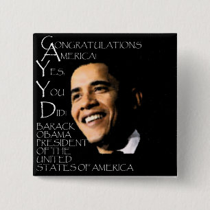 CONGRATULATIONS AMERICA 2 INCH SQUARE BUTTON