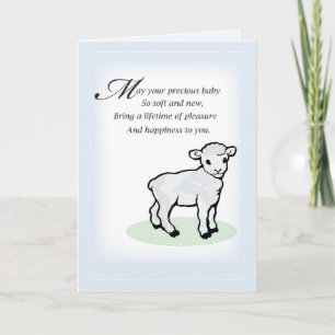 Congratulations Baby Boy Lamb Card