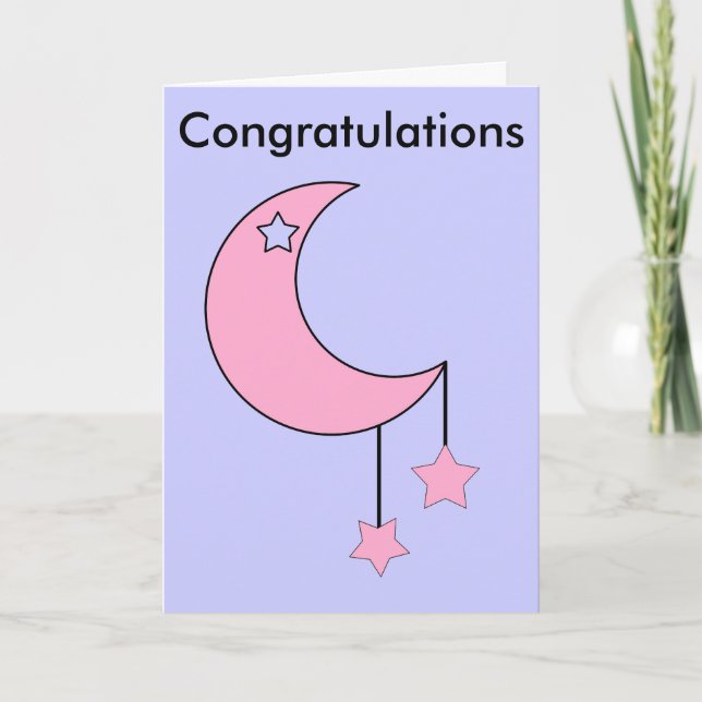 Congratulations baby girl card (Front)