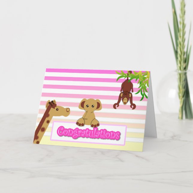 Congratulations, Baby Girl - Customized Card (Front)
