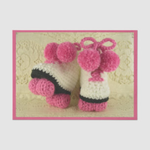 Congratulations Baby Girl (Roller Skates Booties) Tissue Paper