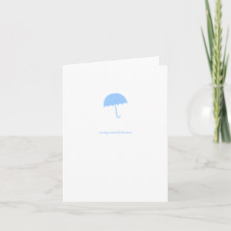 Congratulations Baby Shower Card Blue Umbrella