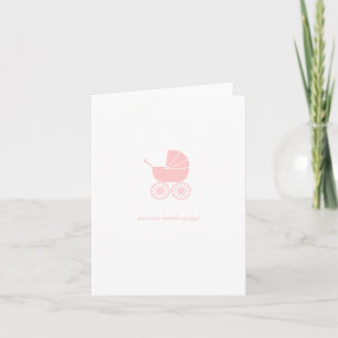 Congratulations Baby Shower Card Pink Stroller