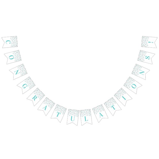 Congratulations Banner Light Blue Silver Confetti (All)