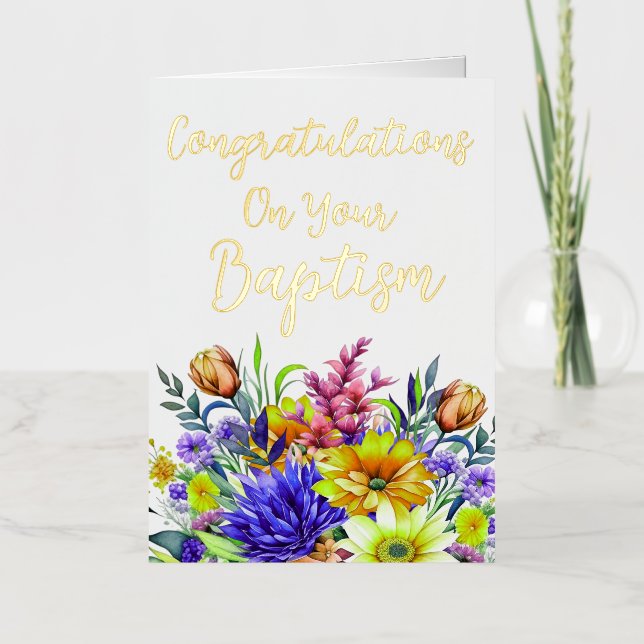 Congratulations Baptism Foil Greeting Card (Front)