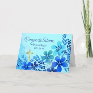 Congratulations Becoming an Altar Server Flowers Card