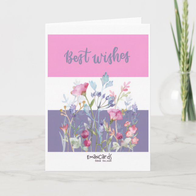 Congratulations - Best Wishes with Flowers Card (Front)