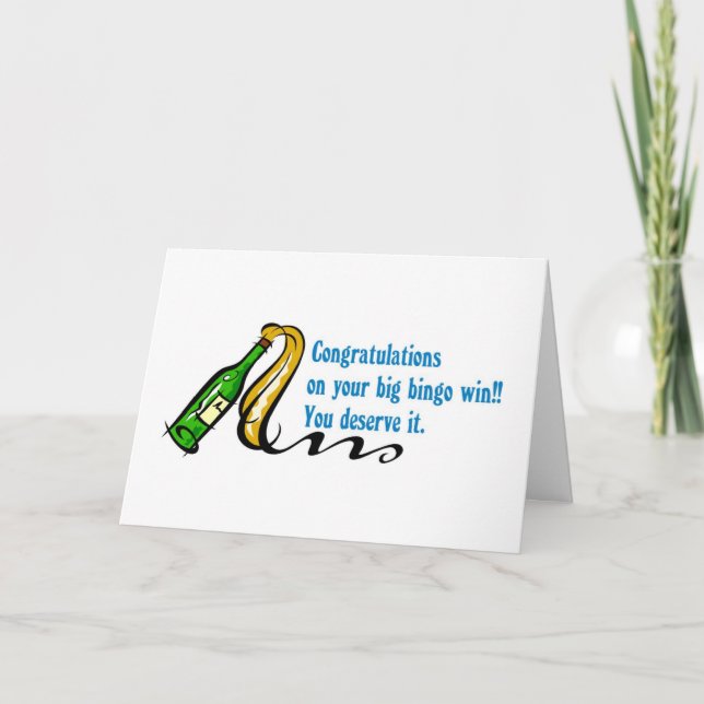 Congratulations bingo winner card (Front)