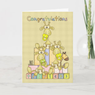 Congratulations Birth Of Triplets Greeting Card