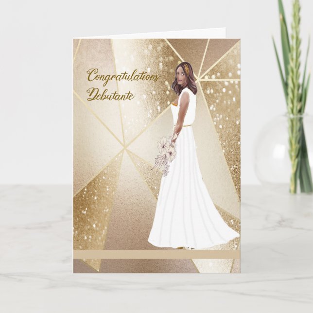 Congratulations Black Debutante Card (Front)