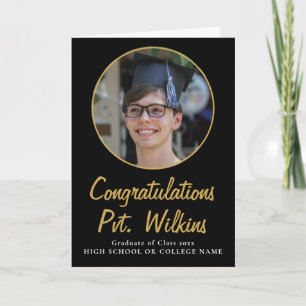 Congratulations Black Graduate Photo Graduation Card