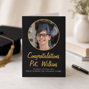Congratulations Black Graduate Photo Graduation Card