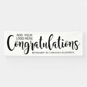 Congratulations Black Script Company Retirement Banner