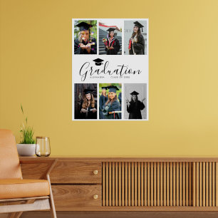  Congratulations Black White Graduation 6 Photo  Poster