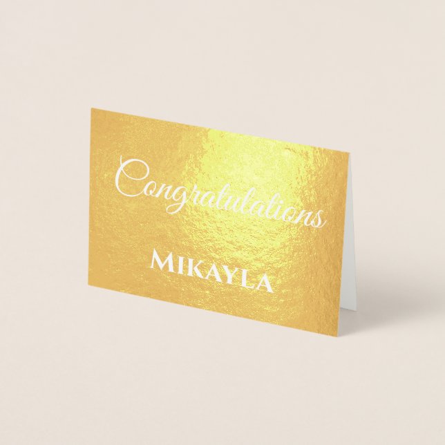 Congratulations Blank Real Foil Card (Front)