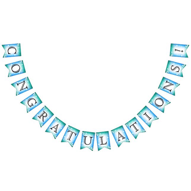 Congratulations - Blue and Teal Bunting Flags (All)